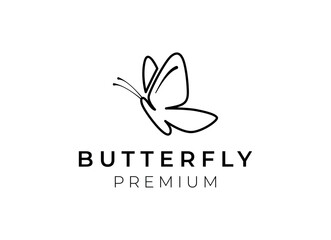 Butterfly logo. Luxury line logotype design. Universal premium butterfly symbol logotype.