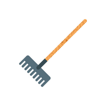 Gardening and horticulture tools. a rake. Flat design on white background. Vector illustration.