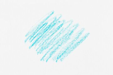 Wax crayon hand drawing blue background