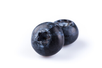 Blueberries on white background