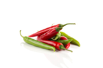 fresh green and red chili pepper
