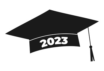 graduation cap 2023.  Cap for a graduate student. Obtaining a diploma in 2023