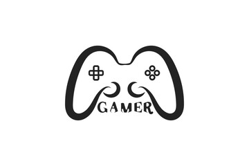 simple gamer logo design concept