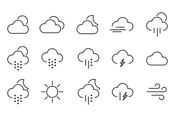 Weather - Pixel Perfect icons vector design 