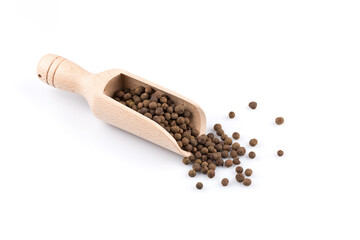 Wooden shovel with black peppercorn