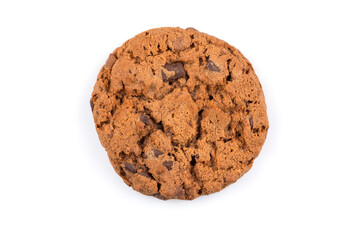 Chocolate chip cookie isolated on white
