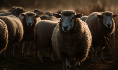 Obraz premium photo of Hampshire sheep in its natural habitat. Generative AI