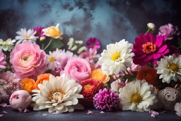 Obraz na płótnie Canvas valentine flower background blossom copy peonies design pastel spring color space watercolor. Generative AI.