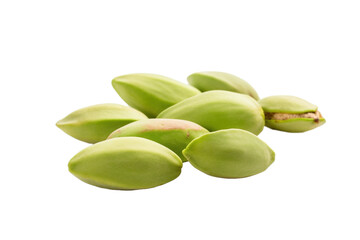 stock photo of fresh almonds on a pristine white background isolated PNG