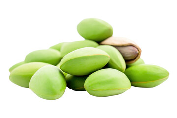 stock photo of fresh almonds on a pristine white background isolated PNG