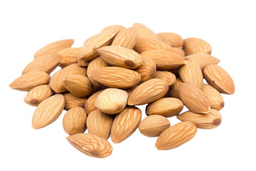 Obraz premium stock photo of fresh almonds on a pristine white background isolated PNG