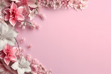 Fototapeta na wymiar frame with pink flowers