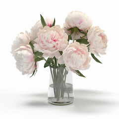 Fototapeta premium bouquet of peonies on a white background