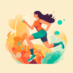 girl is engaged in running sports