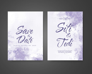 Wedding invitation with abstract watercolor background