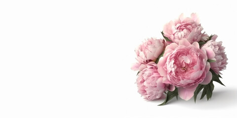 peony flowers on a white background
