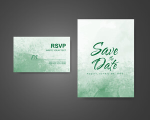 Wedding invitation with abstract watercolor background