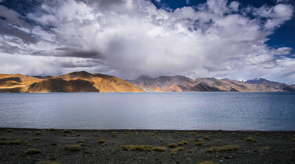Landscape view of Leh city in falls,the town is located in the Indian Himalayas at an altitude of 3500 meters,North India.