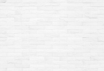 Fototapeta na wymiar White grunge brick wall texture background for stone tile block painted in grey light color wallpaper.