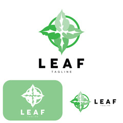 Green Leaf Logo, Ecology Natural Plant Vector, Nature Design, Illustration Template Icon