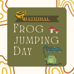 National Frog Jumping Day, 13 may. Vector Stock Vector