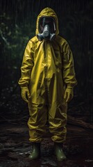 Fototapeta na wymiar Person in Protective Hazmat Suit, Protection in Action. Generative AI