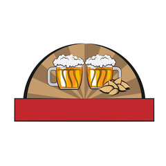 a glass of grain beer on a white isolated background vector
