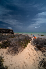 Playa de Sotavento de Jandia on Fuerteventura. Costa Calma, Canary islands.