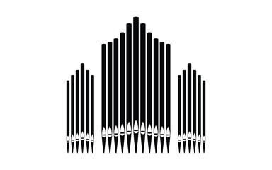 Triple pipe organ music instrument organist vector