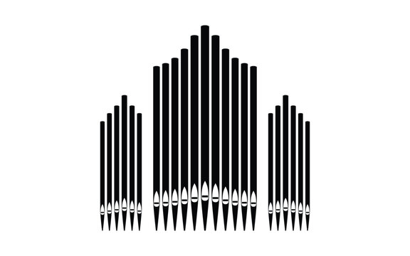 Triple pipe organ music instrument organist vector