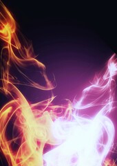 Illustration background of flames burning in the dark