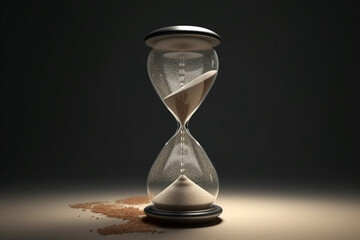 Hourglass, sandglass, sand timer, sand clock with dollar sign sh 3d rendering Generative AI