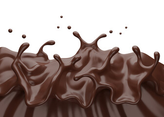 Chocolate  splasht png file , 3D Rendering, 3D illustration