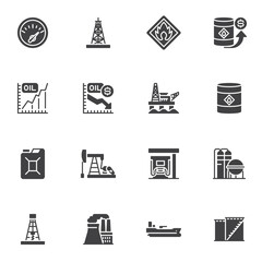 Oil industry vector icons set