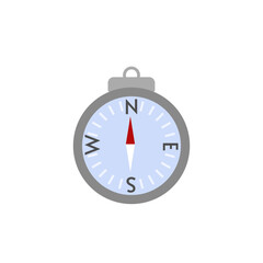 Compass isolated on white background. Flat camp gear. Cartoon camping equipment. Vector illustration