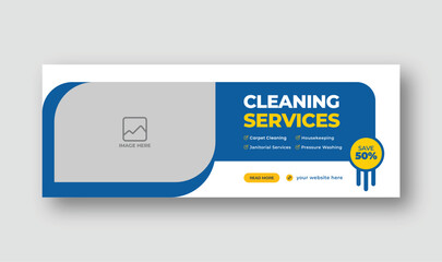 Cleaning Services social media Facebook cover web banner template design