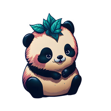 Panda Sticker illustration, Png Image Ready To Use. Animal Sticker Design Series