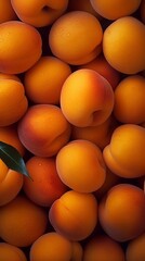 Ripe apricots fruit background with ai generative