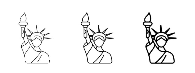 Statue of liberty line icon illustration