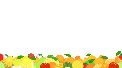 冬の果物の背景フレーム。シームレスなベクターイラスト。 Background frame of winter fruits. Seamless designed vector illustration.