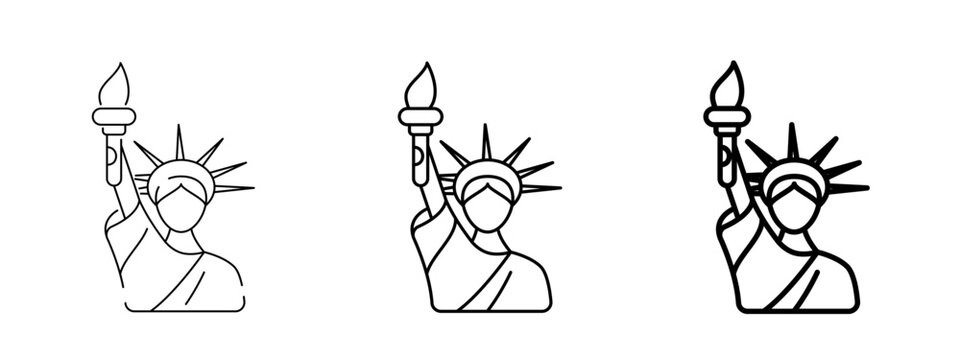 Statue of liberty line icon illustration