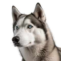 Fototapeta premium Siberian husky isolated on transparent background.