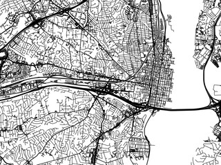 Naklejka premium Vector road map of the city of Alexandria Virginia in the United States of America on a white background.
