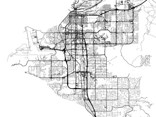 Vector road map of the city of  Anchorage Alaska in the United States of America on a white background.