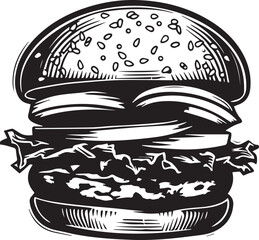 Burger logo, burger icon, vector illustration, SVG