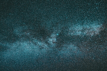 Blue color background Real Night Sky Stars With Milky Way Galaxy. Natural Starry Sky Background.