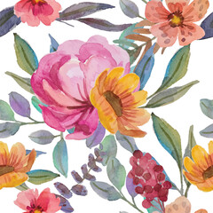 watercolor flower seamless pattern fabric template