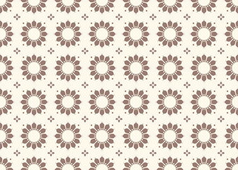 geometric and flower brown color ethnic fabric seamless pattern for cloth carpet wallpaper background wrapping etc.