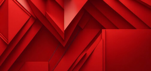 Red geometric 3d abstract from Generative AI