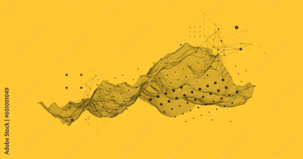 Wall mural the abstract wave is made in a frame style. template for science and technology presentation.